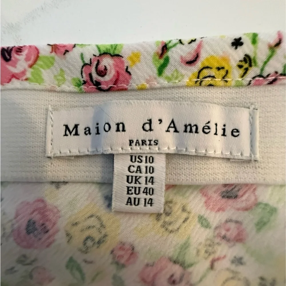 Maion d’ Amelie Floral Cream Skirt, Size 10